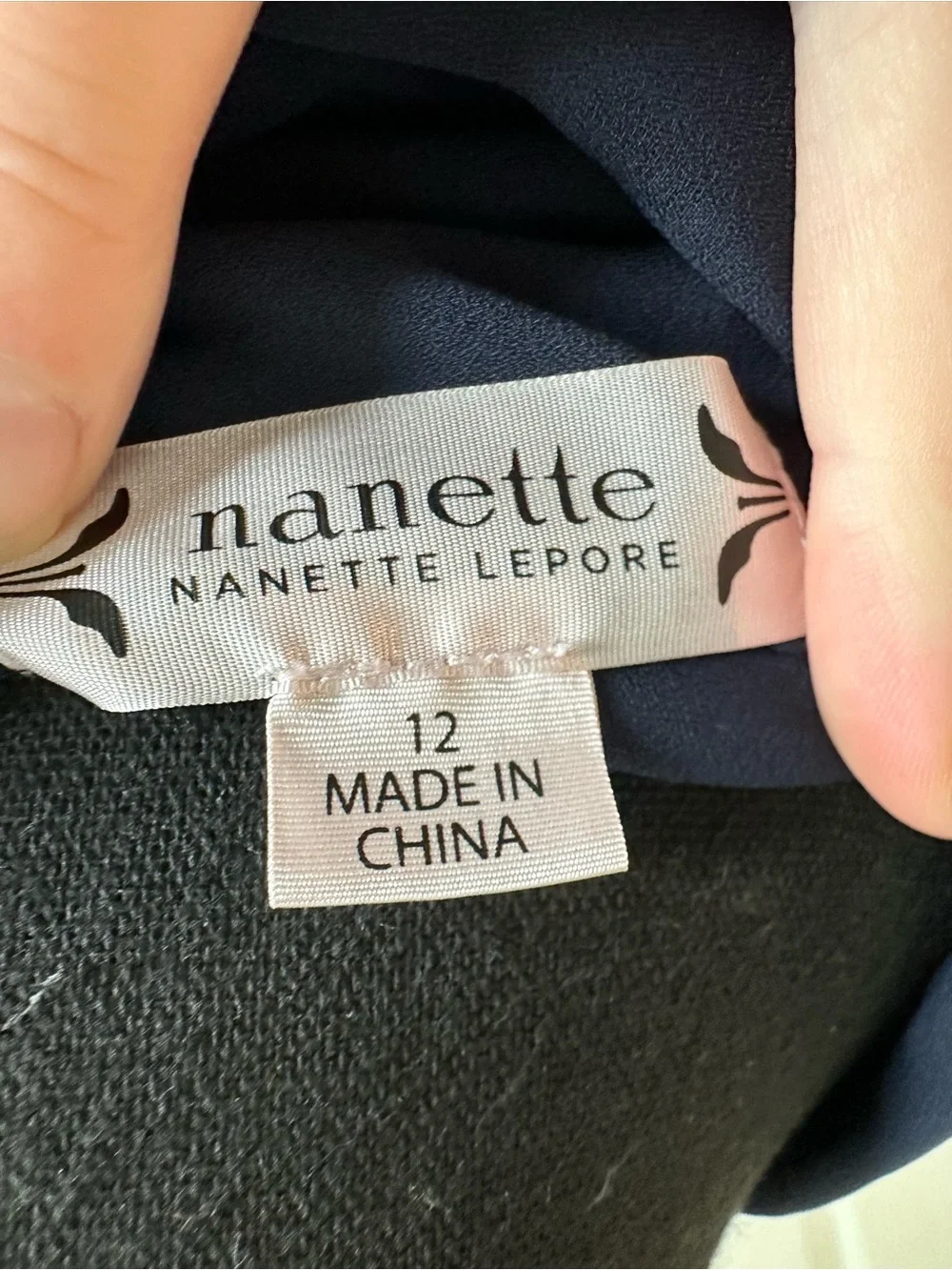 Nanette Lenore Navy Blue Pleated Top Tie Waist Shirt Dress - Picture 4 of 5